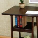 Espresso Finish Wood Home Office Desk with Shelves