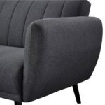 Scandinavian Dark Grey Convertible Sofa Bed with Wooden Legs
