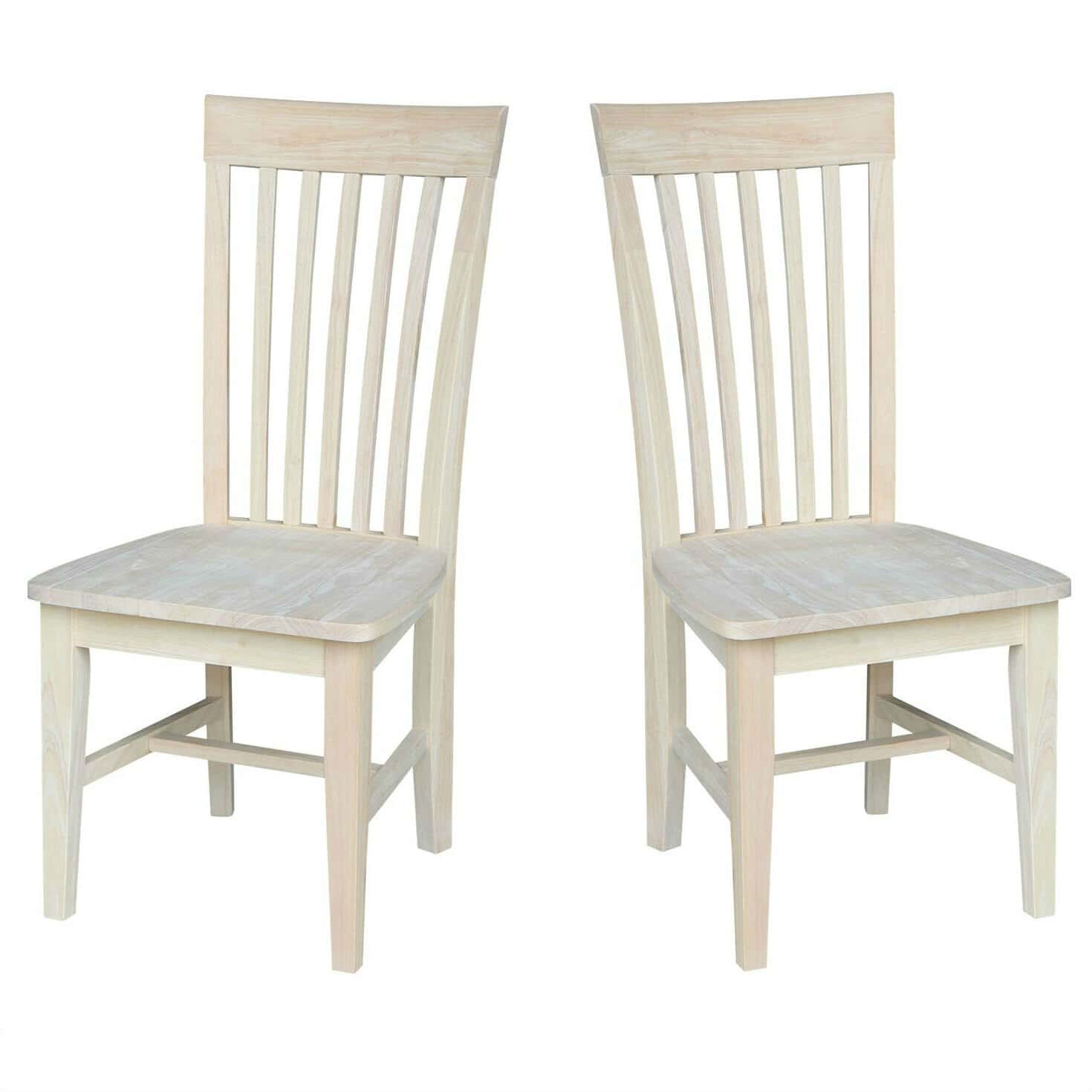 Mission Style Unfinished Wood Dining Chair High Back (Set of 2) 1 Mission Style Unfinished Wood Dining Chair High Back (Set of 2)