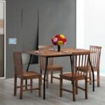 Solid Wood Armless Mission Dining Chairs Walnut Finish (Set of 2) 8 Solid Wood Armless Mission Dining Chairs Walnut Finish (Set of 2)