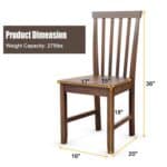 Solid Wood Armless Mission Dining Chairs Walnut Finish (Set of 2) 10 Solid Wood Armless Mission Dining Chairs Walnut Finish (Set of 2)