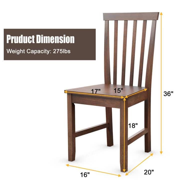 Solid Wood Armless Mission Dining Chairs Walnut Finish (Set of 2) 5 Solid Wood Armless Mission Dining Chairs Walnut Finish (Set of 2) - Image 5