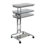 Height Adjustable Mobile Laptop Desk Cart with Black Glass Top 5 Height Adjustable Mobile Laptop Desk Cart with Black Glass Top