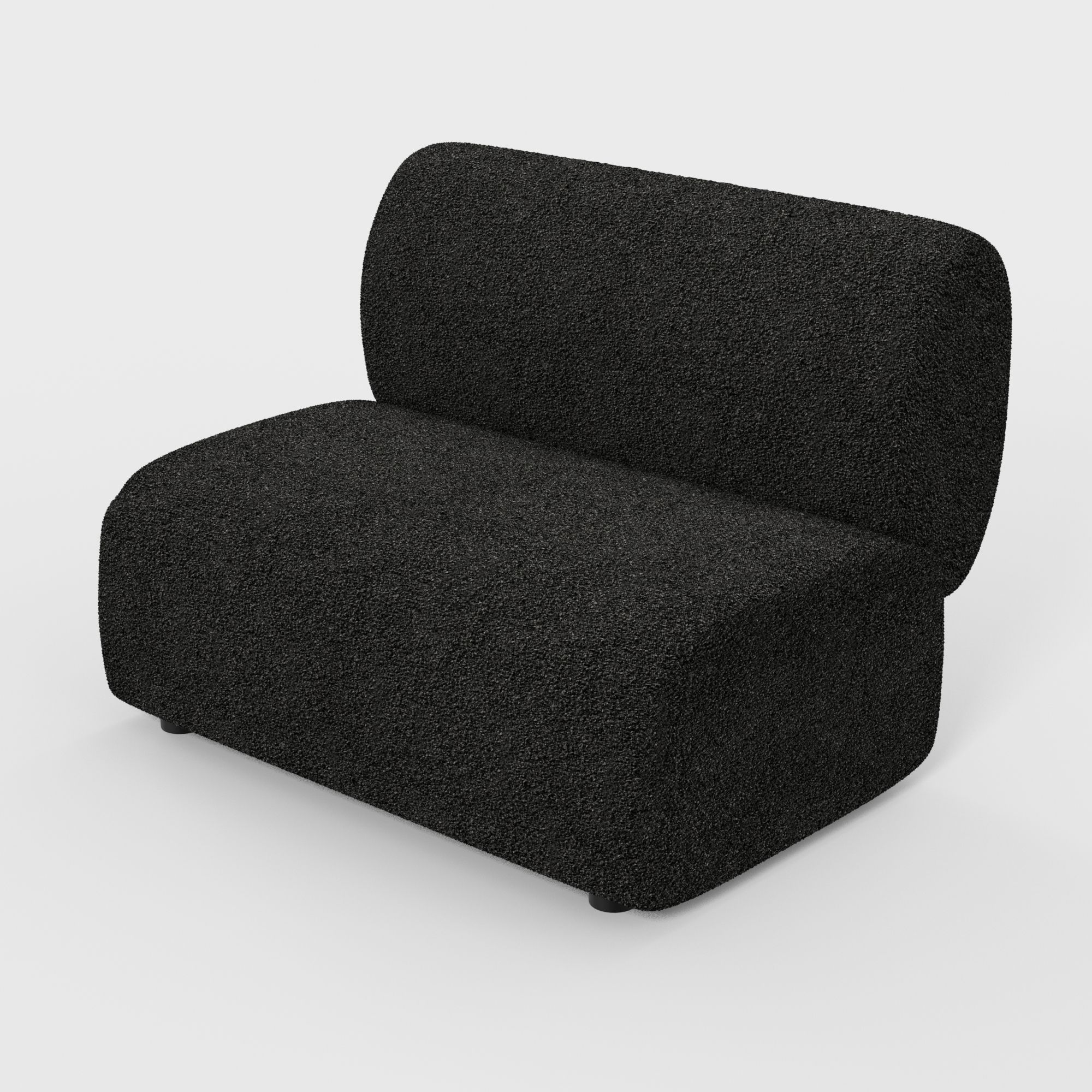 MORITZ Licorice Boucle Fabric Sectional Armless Piece