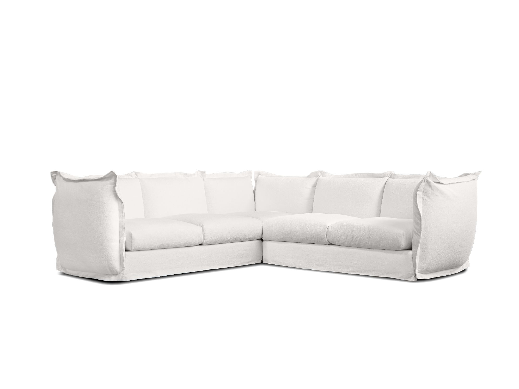 WILLOW Sea Shell Nubbly Fabric Sectional