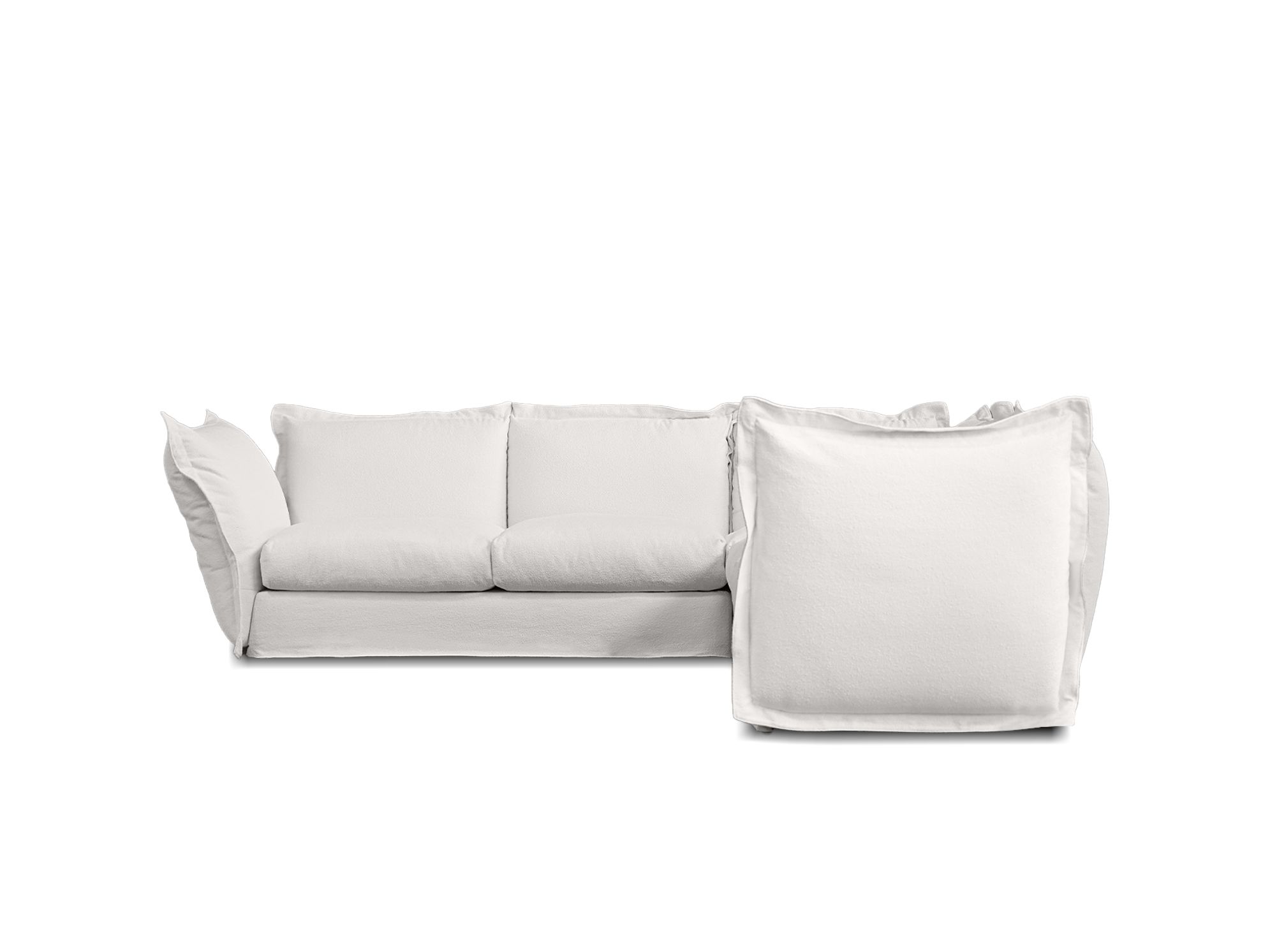 WILLOW Sea Shell Nubbly Fabric Sectional