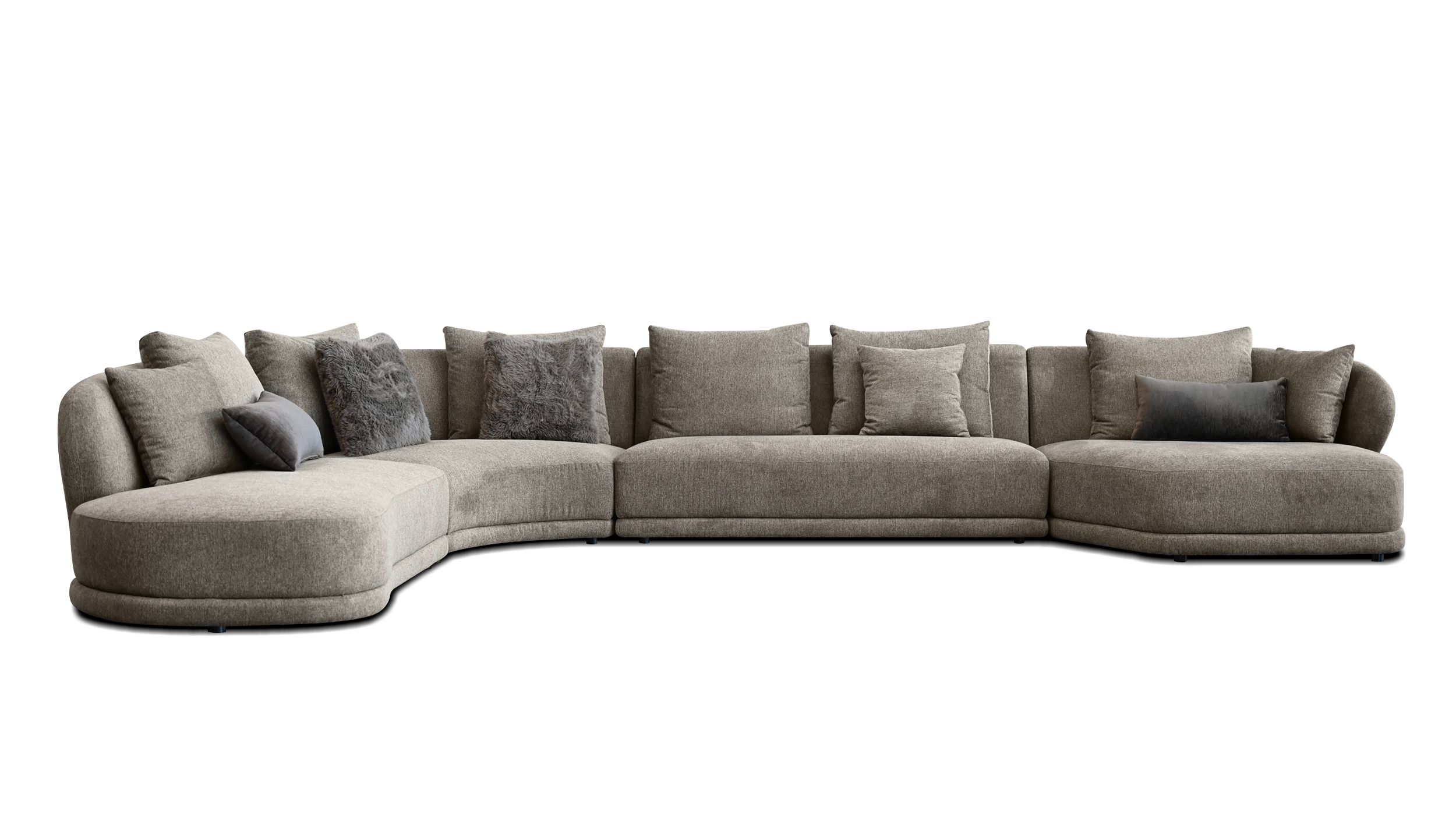 VOLTAIRE Brindle Brown Fabric RSF Chaise Sectional