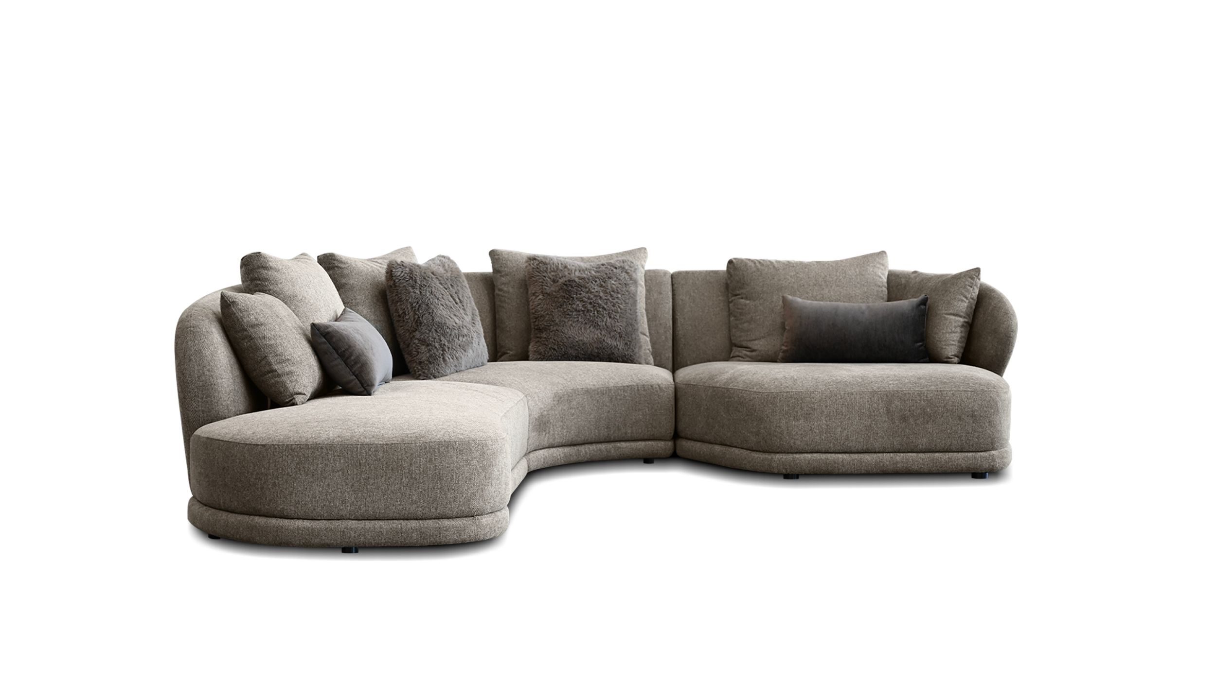 VOLTAIRE Brindle Brown Fabric RSF Chaise Sectional
