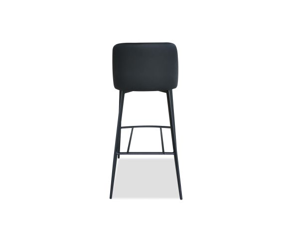 SEVILLE Black Leatherette Counter Stool Black Steel Base 4 2