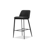 SEVILLE Black Leatherette Counter Stool Black Steel Base 6 SEVILLE Black Leatherette Counter Stool Black Steel Base