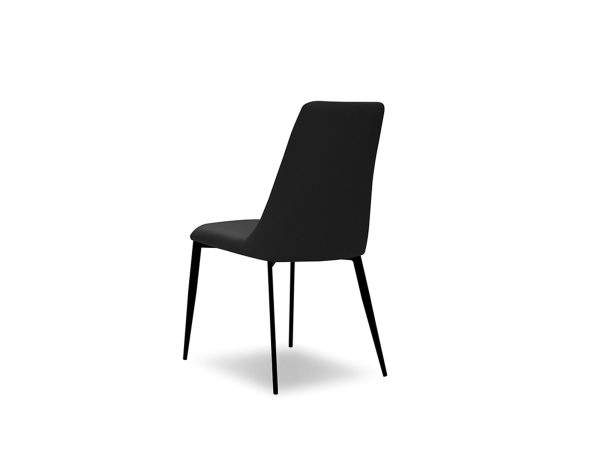 SEVILLE Black Leatherette Dining Chair Black Steel Base 3 2