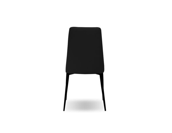 SEVILLE Black Leatherette Dining Chair Black Steel Base 4 2