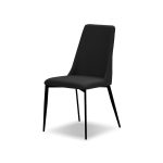 SEVILLE Black Leatherette Dining Chair Black Steel Base 6 SEVILLE Black Leatherette Dining Chair Black Steel Base