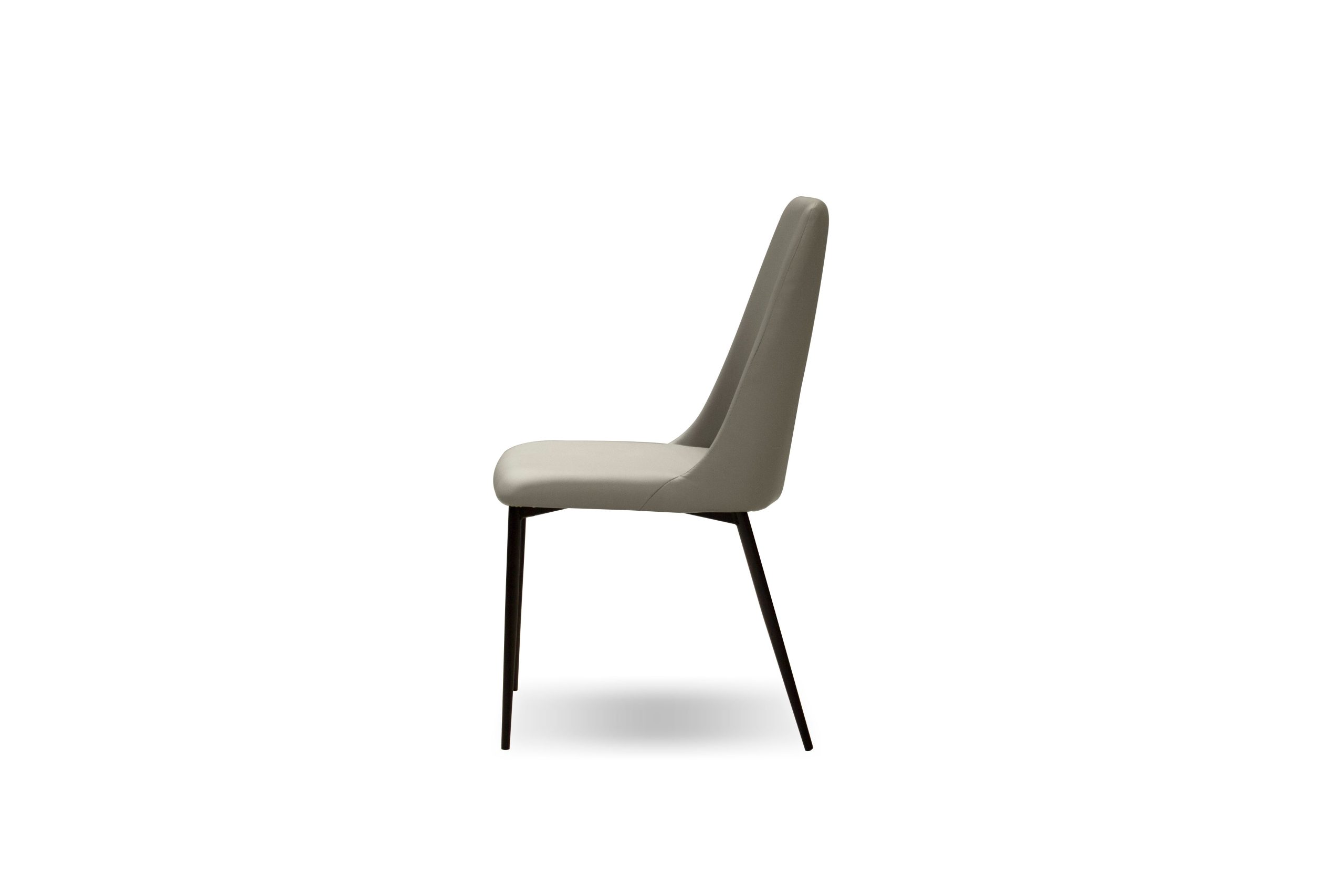 SEVILLE Taupe Leatherette Dining Chair Black Steel Base 3 SEVILLE Taupe Leatherette Dining Chair Black Steel Base - Image 3