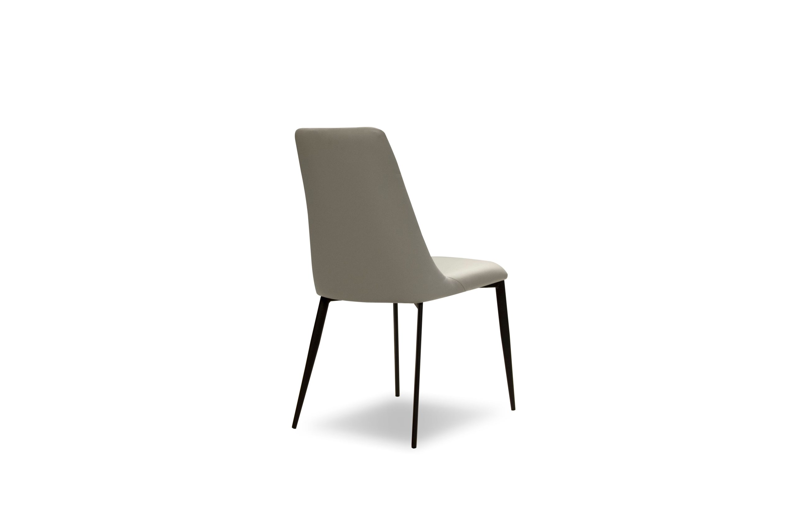 SEVILLE Taupe Leatherette Dining Chair Black Steel Base 4 SEVILLE Taupe Leatherette Dining Chair Black Steel Base - Image 4