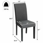 Grey Linen Upholstered Dining Chairs with Nailhead Trim (Set of 2) 10 Grey Linen Upholstered Dining Chairs with Nailhead Trim (Set of 2)