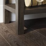 Industrial Farmhouse Entryway Table with Brown Grey Wood Finish