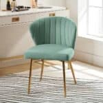 Sage Green Velvet Wingback Accent Chair with Gold Metal Legs 6 Sage Green Velvet Wingback Accent Chair with Gold Metal Legs