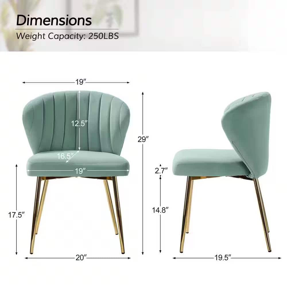 Sage Green Velvet Wingback Accent Chair with Gold Metal Legs 5 Sage Green Velvet Wingback Accent Chair with Gold Metal Legs - Image 5