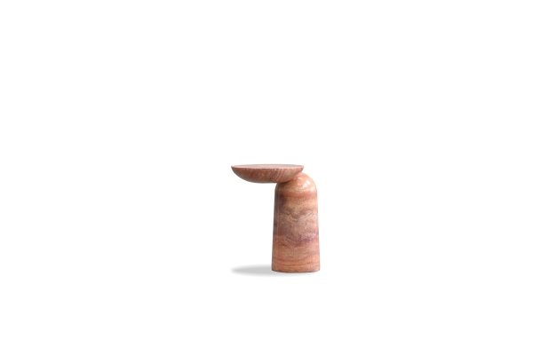 SHAI Red Travertine End Table Travertine Accent Table