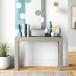 Solid Wood Modern Console Table in Beige Seashell Finish 6 Solid Wood Modern Console Table in Beige Seashell Finish