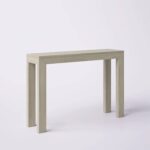 Solid Wood Modern Console Table in Beige Seashell Finish 8 Solid Wood Modern Console Table in Beige Seashell Finish