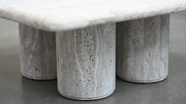 SHELTER Square Grey Sandstone Marble Coffee Table 3