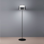 SHINE Smoke Glass Floor Lamp Black Frame