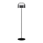 SHINE Smoke Glass Floor Lamp Black Frame