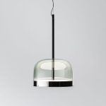 SHINE Smoke Glass Pendant Lamp Black Frame