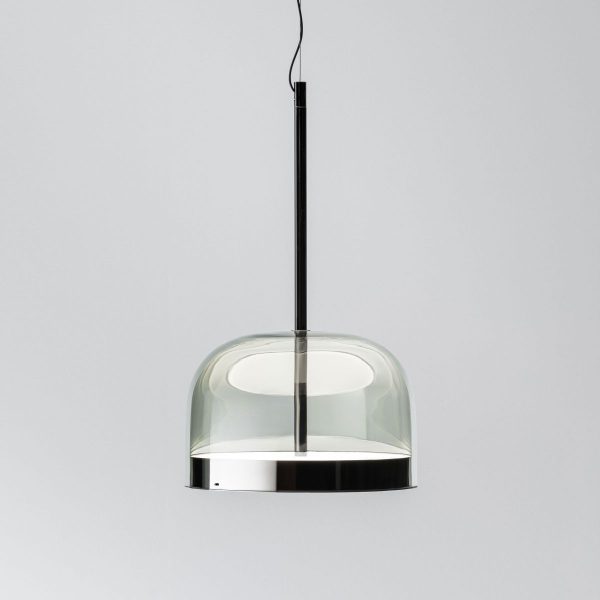 SHINE Smoke Glass Pendant Lamp Black Frame 1