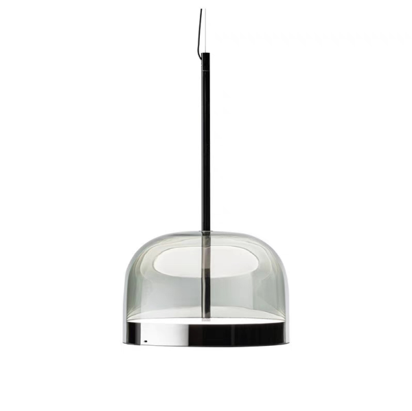 SHINE Smoke Glass Pendant Lamp Black Frame
