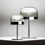 SHINE Smoke Glass Table Lamp Black Frame