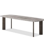 SHOKU Dining Table Silver Grey Travertine Ebony Ash Legs 7 SHOKU Dining Table Silver Grey Travertine Ebony Ash Legs