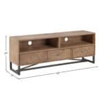 Dry Sand Reclaimed Pine Transitional TV Console with Metal Legs