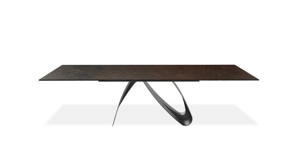 SIGNATURE Oxidized Brown Ceramic Extension Dining Table 1 2
