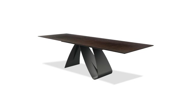 SIGNATURE Oxidized Brown Ceramic Extension Dining Table 5