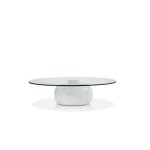 SKIP Coffee Table Clear Glass White Marble