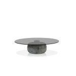 SKIP Coffee Table Smoke Glass Grey Marble Architectural Centerpiece 3 SKIP Coffee Table Smoke Glass Grey Marble Architectural Centerpiece