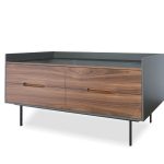 SLATER Low Walnut Buffet with Slate Ceramic Top