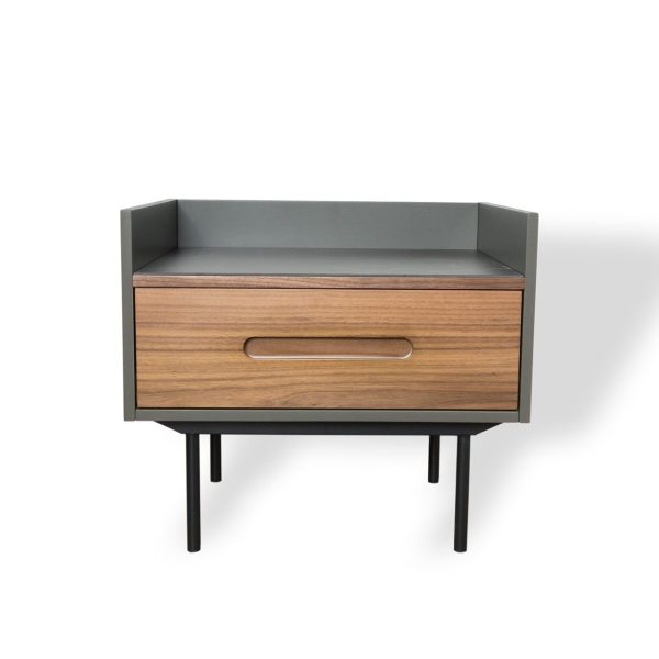 SLATER Walnut and Slate Ceramic Top Side Table 1 2
