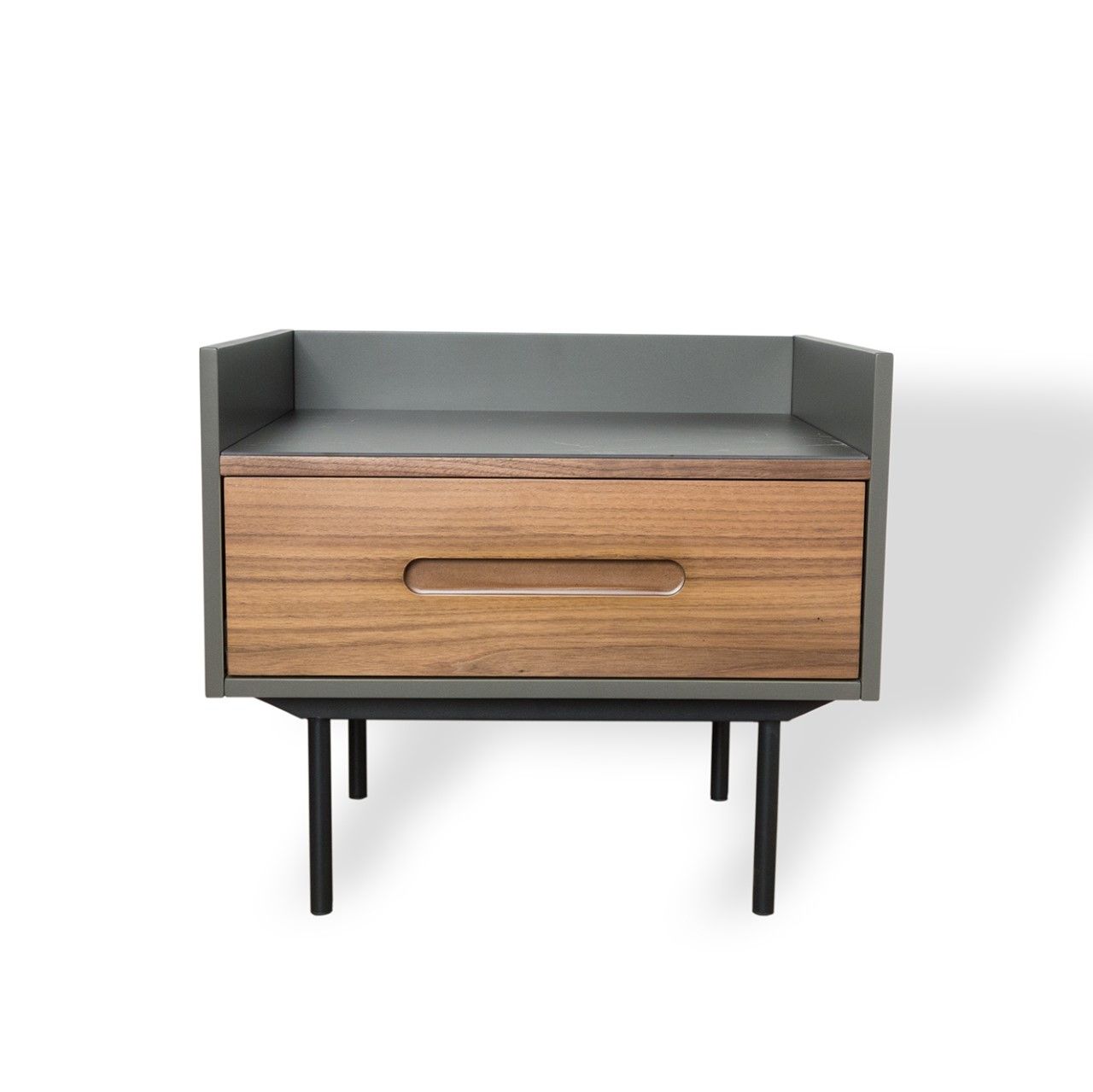 SLATER Walnut and Slate Ceramic Top Side Table 2 SLATER Walnut and Slate Ceramic Top Side Table - Image 2
