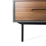 SLATER Walnut and Slate Ceramic Top Side Table