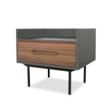 SLATER Walnut and Slate Ceramic Top Side Table