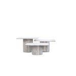 SLOANE Medium Grey Travertine Marble Coffee Table