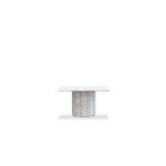 SLOANE Medium Grey Travertine Marble Coffee Table