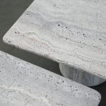 SLOANE Medium Grey Travertine Marble Coffee Table
