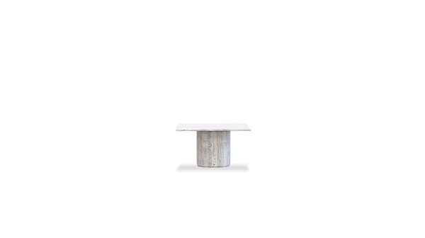 SLOANE Medium Grey Travertine Marble Coffee Table