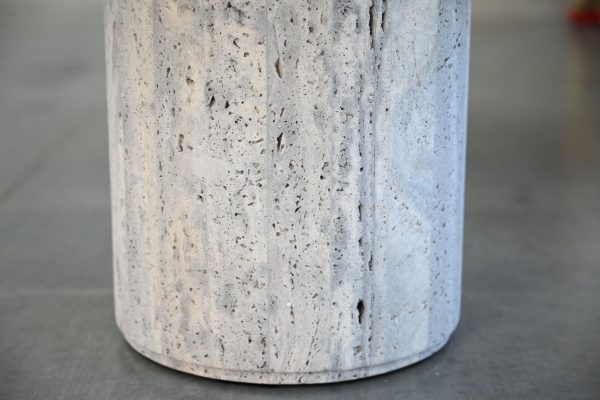 SLOANE Tall Grey Travertine Marble Coffee Table 3