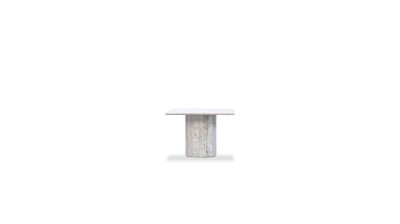 SLOANE Tall Grey Travertine Marble Coffee Table